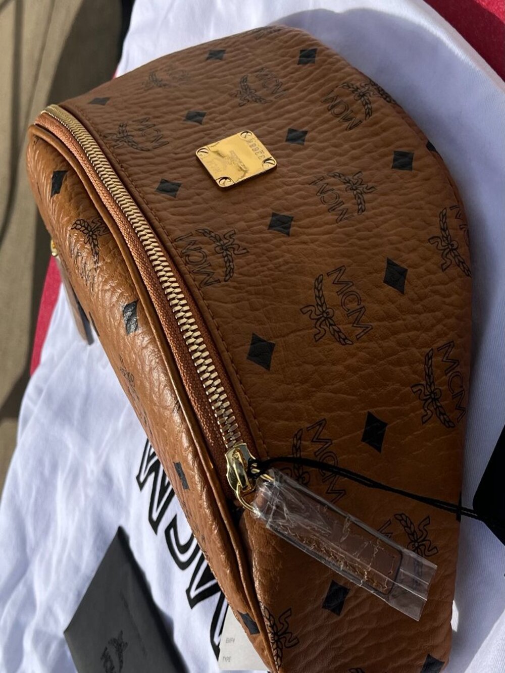 MCM Cognac Viestos Monogram Belt Bag NWT - Picture 4 of 12